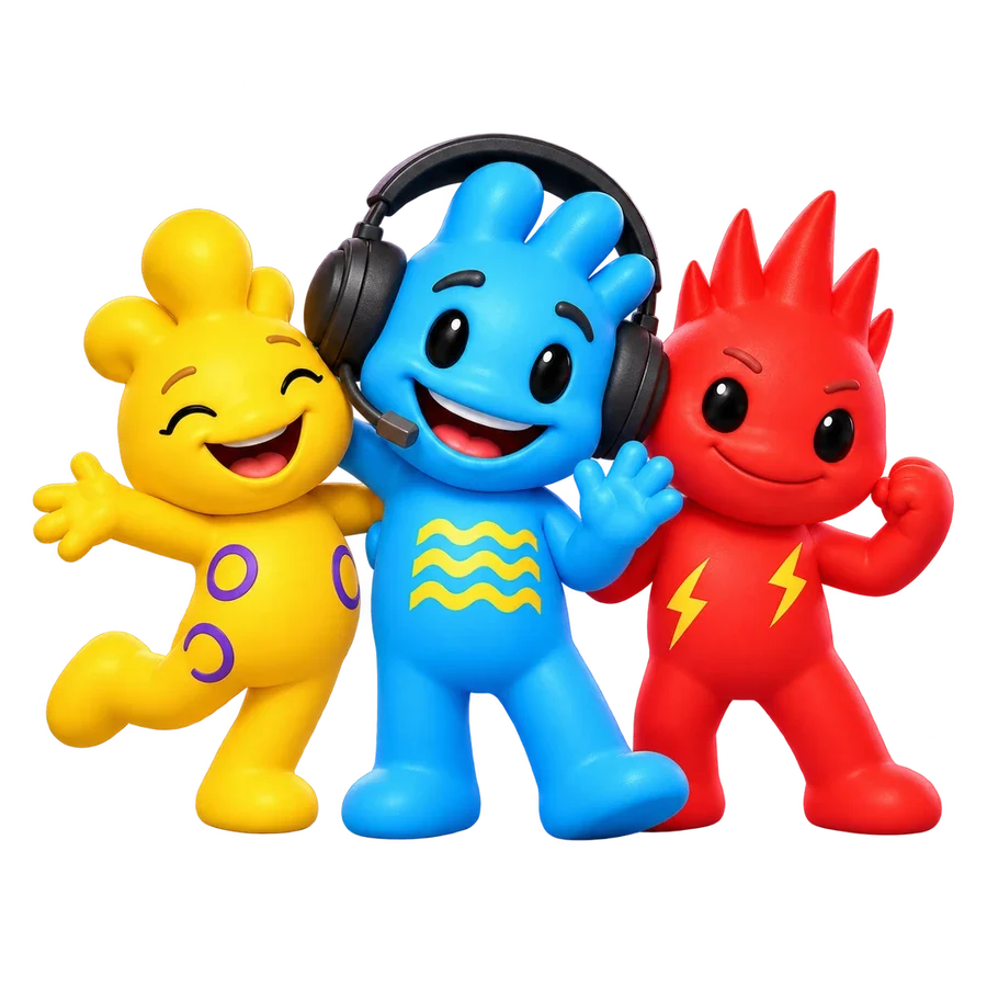 The Jixies: Loopy, Bitsy and Zap together