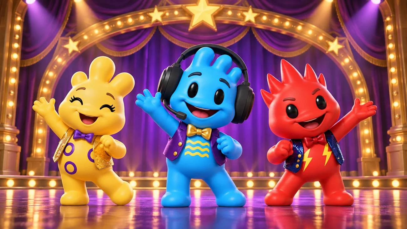 The Jixies in their colorful performance world